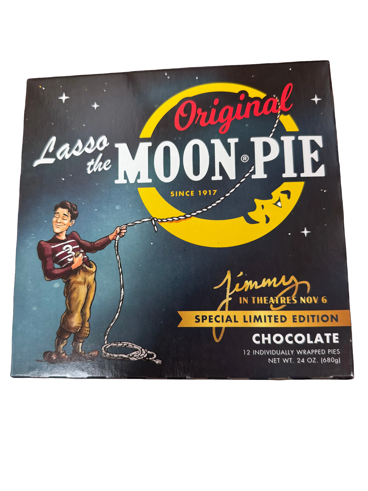 BAKERY FRESH Single MoonPie- Chocolate Commemorative JIMMY Movie Box