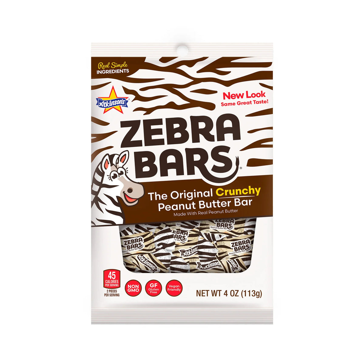 Atkinsons Crunchy Peanut Butter Zebra Bars