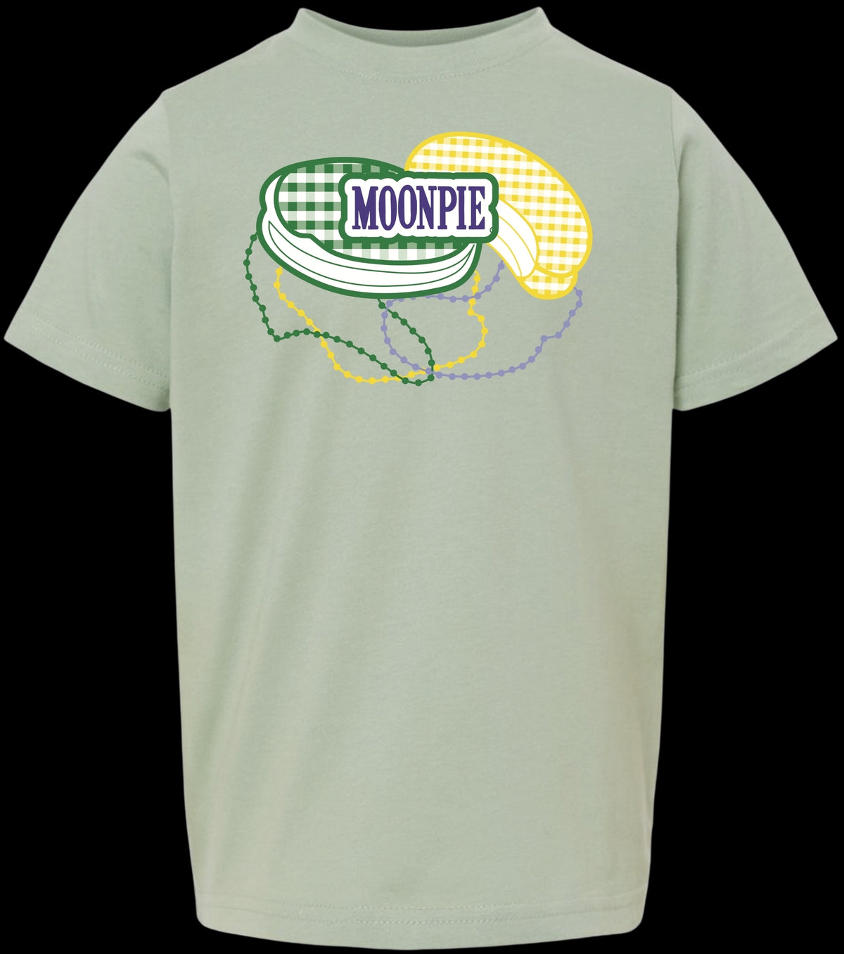 Youth Mardi Gras Beads & Pies Sage Tee