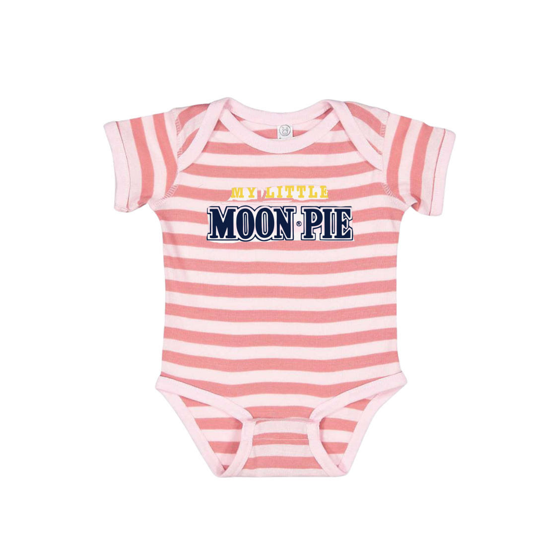 MoonPie Onesie - Pink/Pink Stripe